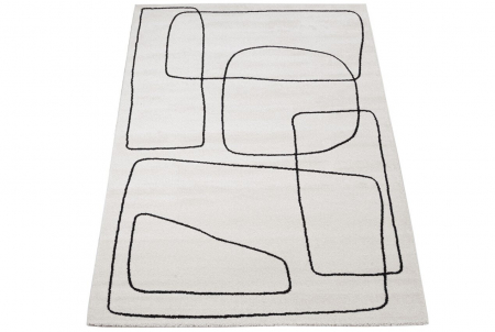Covor modern abstract ivory negru|Covoare moderne premium [1]