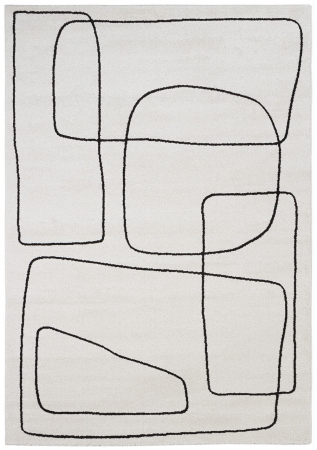 Textile - Covor modern abstract ivory negru|Covoare moderne premium