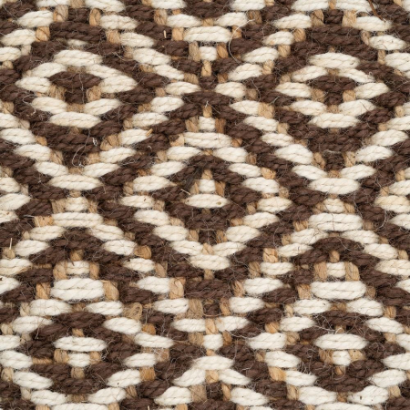 Covor din iută natural maro model geometric Altea – vedere de sus, romburi repetate, textură de iută. [4]