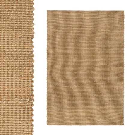 Organic Natural - Covor din iută naturală cu țesătură groasă și relief vizibil, culoare de paie