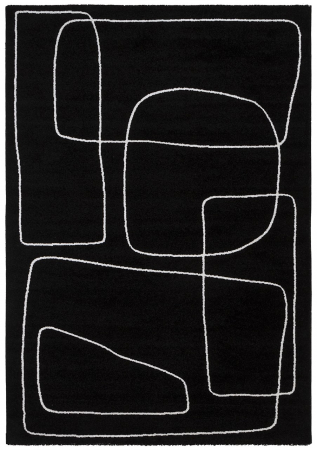 Textile - Covor modern abstract negru ivory|Covoare moderne premium