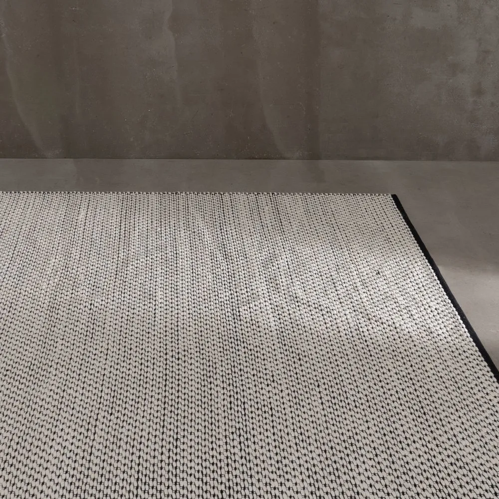 Textile - Covor Alb-Negru din Lana pentru Living | Covoare de Calitate