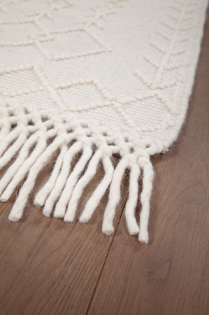Covor rustic geometric alb|Covoare naturale premium [3]
