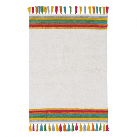 Textile - Covor dreptunghiular bumbac alb Maeve|Covoare minimaliste pentru decor elegant