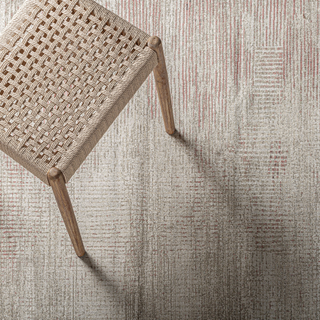 Covor dreptunghiular bej cu accente roz – design abstract modern [3]