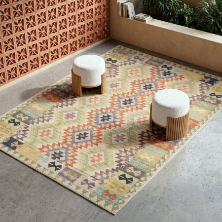 Textile - Covor dreptunghiular cu model etnic multicolor Abasí 160x230 cm