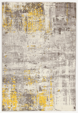 Textile - Covor ecru galben pentru living|Covoare vintage moderne