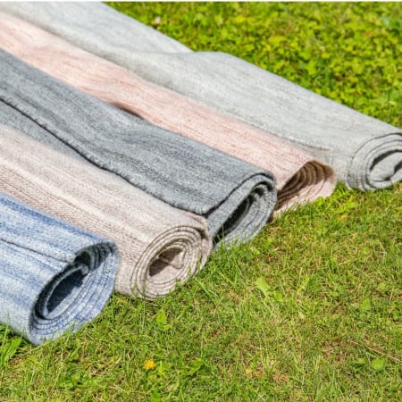 Covor exterior pet reciclat 160x230 – vedere completă, nuanțe indigo și textură melanj [2]