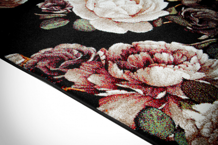 Covor shabby chic floral negru|Covoare romantice premium [4]