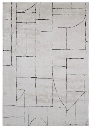 Textile - Covor modern geometric alb|Covoare moderne premium