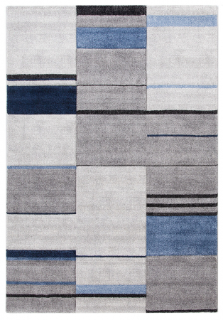 Covoare - Covor contemporan geometric albastru-alb|Covoare moderne premium