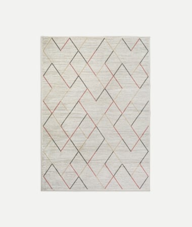 Textile - Covor geometric poliester bej KADRA – titlu imagine principală