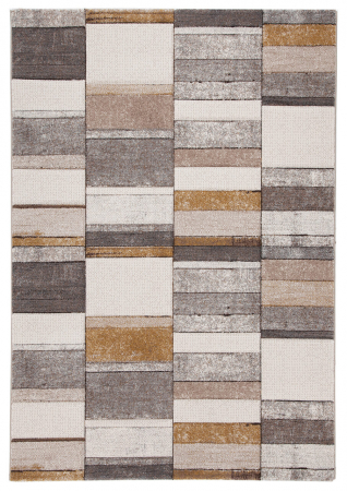 Textile - Covor geometric contemporan gri-bej|Covoare moderne premium