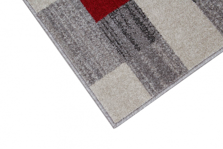 Covor geometric mare gri-rosu|Covoare moderne XL [1]