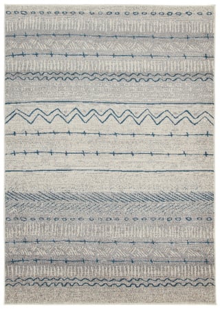 Textile - Covor geometric ivory-albastru Casa|Covoare moderne contemporane