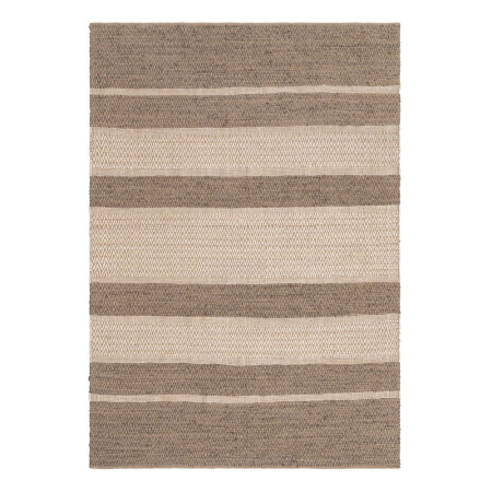 Textile - Covor mare din bumbac cu dungi gri-bej 200x300 cm