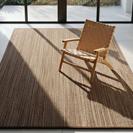 Covoare Exterior - Covor maro pentru interior și exterior cu aspect natural și textură țesută