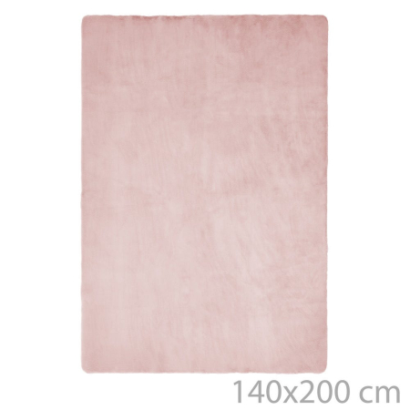 Textile in Stil Romantic - Covor pufos roz pudrat cu fir des și moale, în nuanțe de trandafir