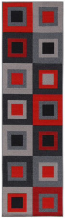 Textile - Covor modern rosu-gri|Covoare contemporane premium