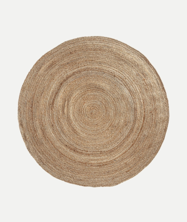 Textile - Covor rotund din iută maro – covor boho din fibre naturale împletite