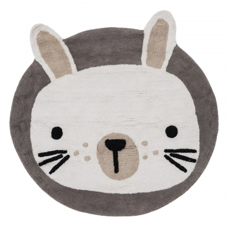 Covor rotund bumbac model iepuras|Covoare prietenoase pentru copii