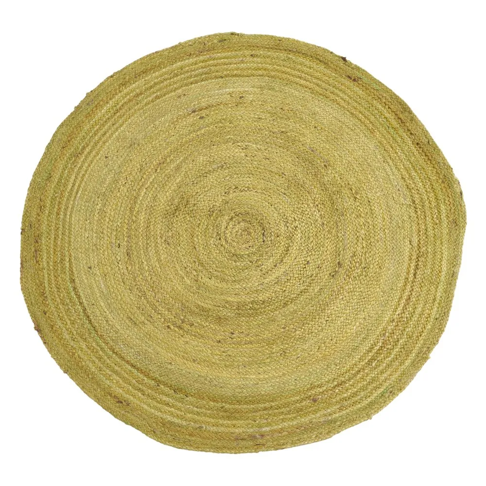 Textile - Covor rotund verde iuta | Covoare artizanale eco-friendly