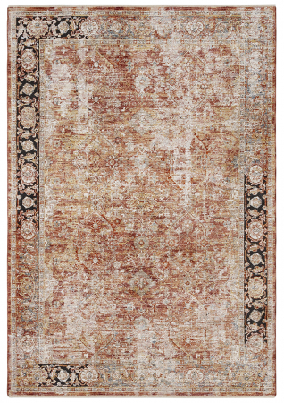 Textile - Covor vintage modern ruginiu negru|Covoare versatile premium