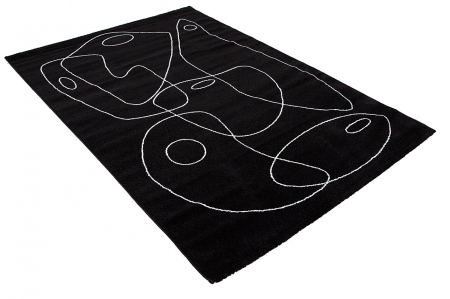 Covor abstract geometric ivory negru|Covoare moderne premium [2]
