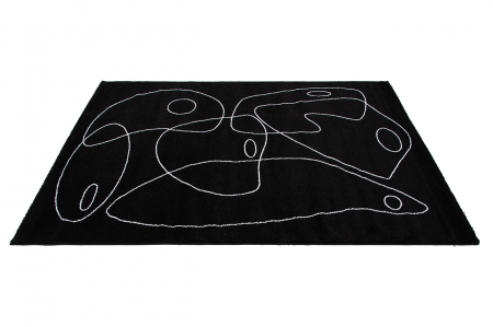 Covor abstract geometric ivory negru|Covoare moderne premium [3]