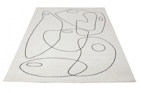 Covor abstract geometric negru ivory|Covoare moderne premium [1]