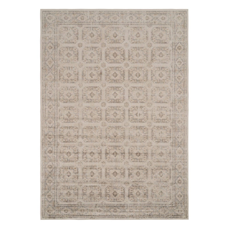 Covoare - Covor vintage gri din viscoză, model geometric ornamental, dimensiune mare