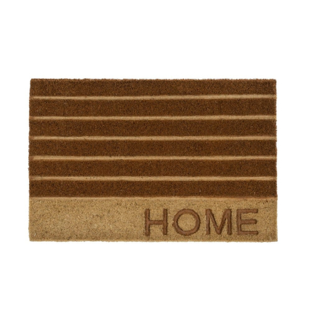 Covorase Intrare - Covoraș din fibră de cocos cu dungi maro și Home discret