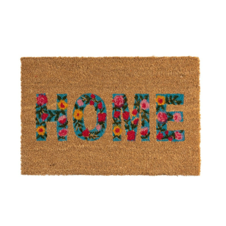 Covorase Intrare - Covoraș de intrare din fibră de cocos cu mesaj floral Home