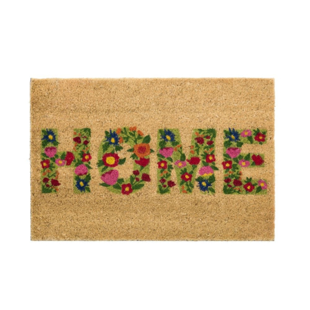 Covorase Intrare - Covoraș de intrare din fibră de cocos cu mesaj floral Home