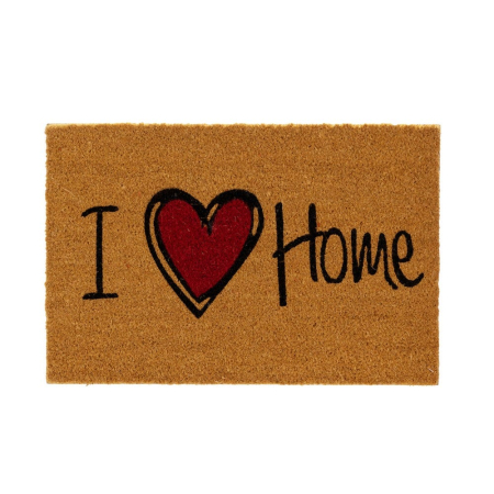Stil de design - Covoraș din cocos și cauciuc cu inimă roșie și I Love Home