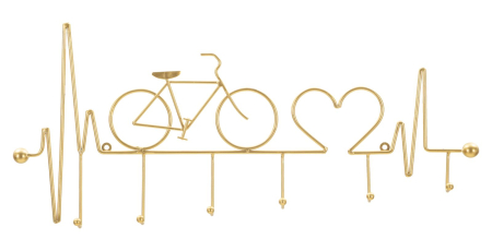 Mobilier - Cuier perete metal auriu bicicletă design modern