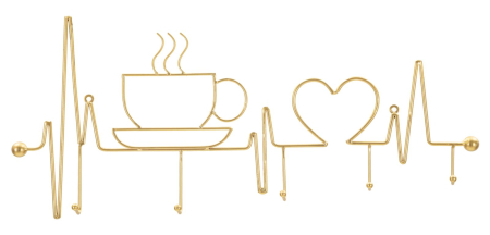 Cuiere - Cuier perete auriu cafea design modern