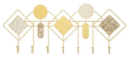 Cuiere - Cuier perete auriu geometric efect marmorat