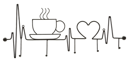 Cuiere - Cuier perete metal negru cafea design modern