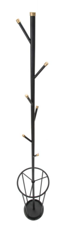 Cuier pom cu suport umbrela, negru auriu, metal [2]
