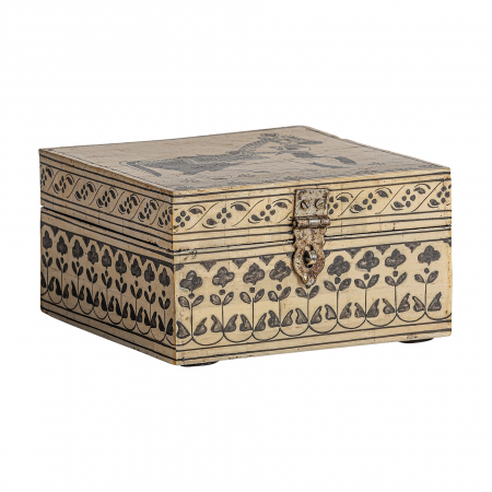 Cutii decorative - Cutie amintiri Art Deco bej|Accesorii decorative luxoase