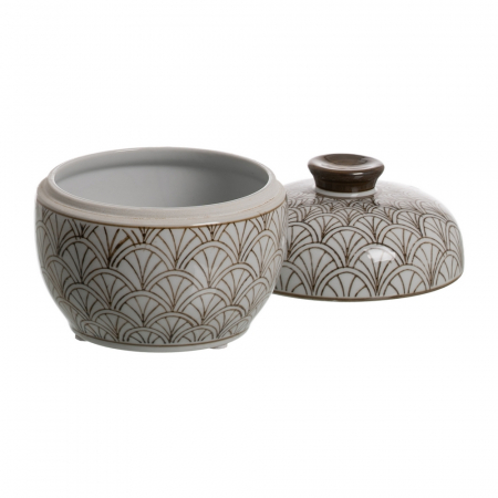 Cutie portelan alb-maro pentru decor si organizare|Accesorii ceramice pentru decor natural [2]