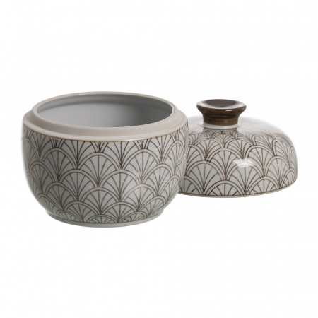 Cutie portelan geometrica alb-maro pentru decor modern|Accesorii elegante pentru organizare practica [2]