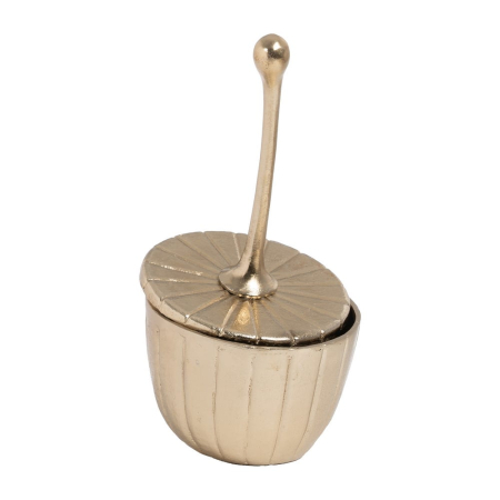 Cutie decorativă din metal auriu BOX GOLDEN METAL DECORATION 18 x 18 x 38 cm [2]