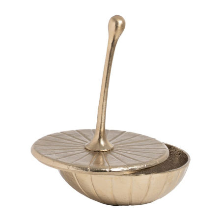 Cutie decorativă din metal auriu BOX GOLDEN METAL DECORATION 24 x 24 x 33 cm [2]