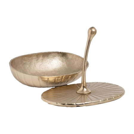 Cutie decorativă din metal auriu cu capac și mâner Box 31 x 21.50 x 35.50 cm [3]