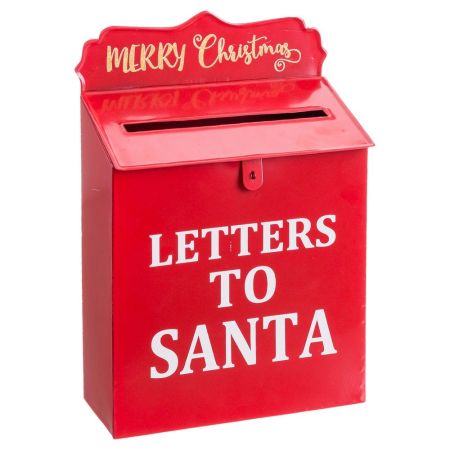 Craciun - Cutie poștală roșie cu inscripția Letters to Santa pe față și urarea Merry Christmas deasupra
