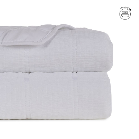 Textile in Stil Scandinav - Cuvertura matlasata alba 230x260 cm | Cuverturi pentru pat mare