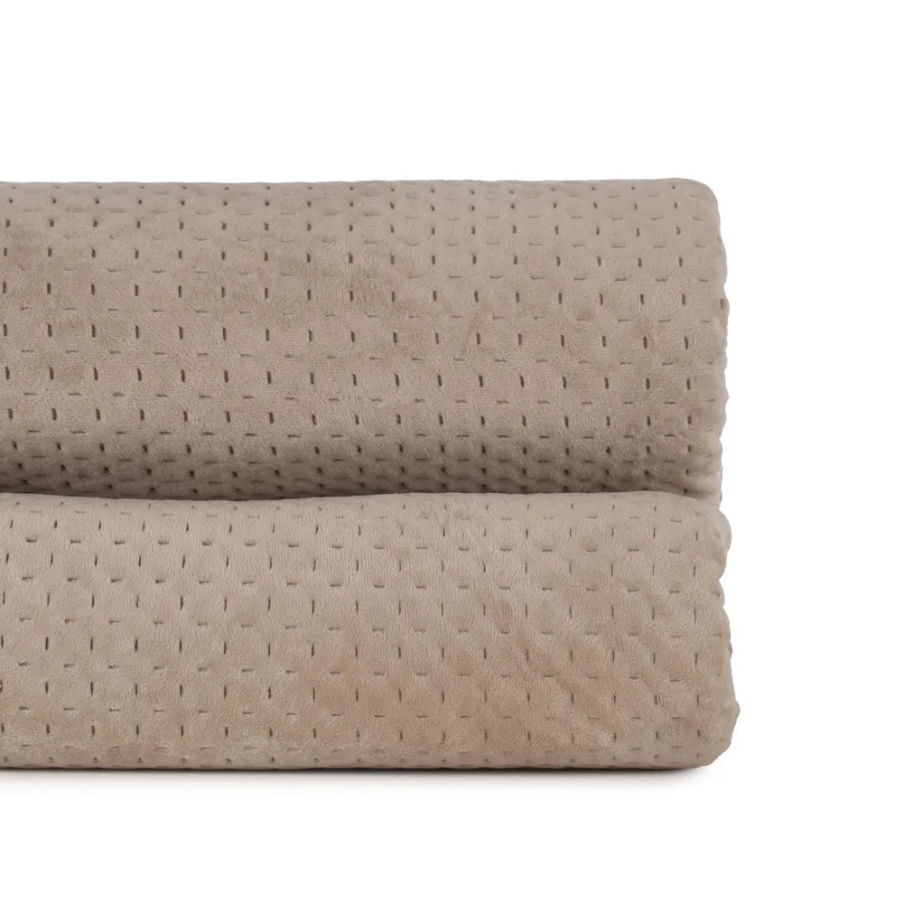Textile - Cuvertura catifea olandeza bej | Cuverturi confortabile
