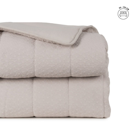 Textile in Stil Scandinav - Cuvertura bej matlasata cu dungi | Cuverturi moderne